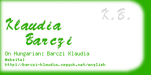 klaudia barczi business card